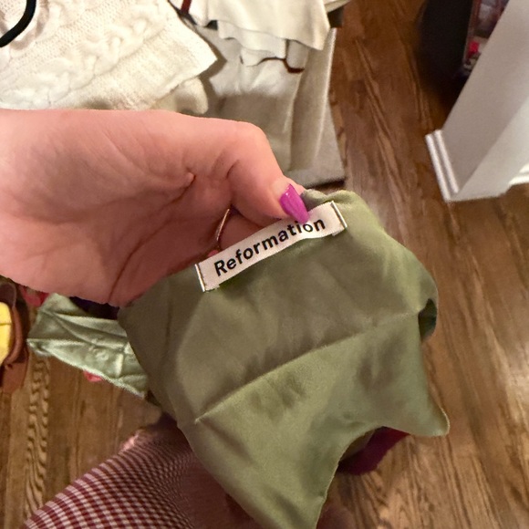 Reformation Olive Green Satin Midi Slip Dress - Picture 8 of 10